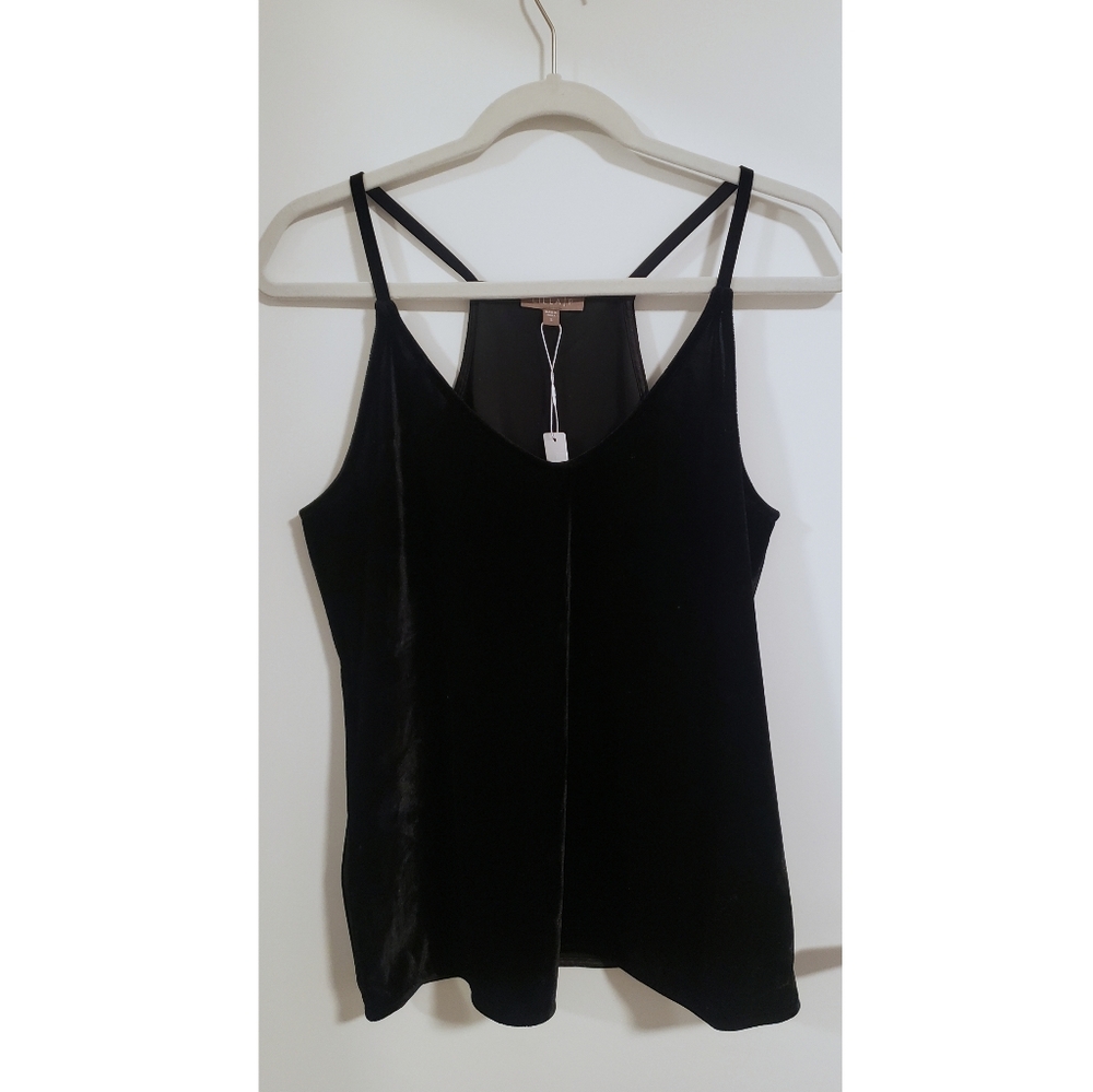 Lilla P Black Velvet V-Neck Camisole